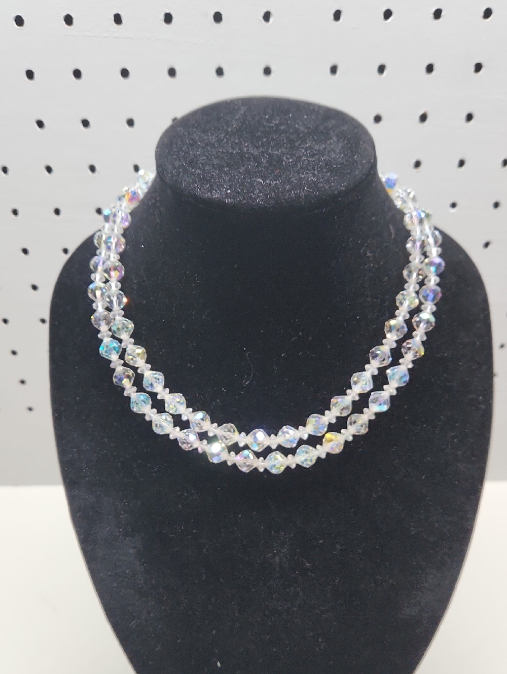 Aurora Borealis crystal multi-strand necklace